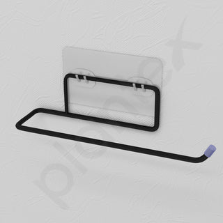 Plantex GI Steel Self Adhesive Towel Holder/Hand Towel Hanger Self Adhesive/Napkin Hanger for Wash Basin/Bathroom Accessories - Black (Pack of 3)