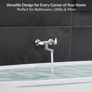 Plantex Pure Brass Non Telephonic Wall Mixer with Water Saving Faucet/Mixer Tap for Bathroom with Brass Wall Flange and Teflon Tape-7 Year Warranty (Pac-1816-Chrome)