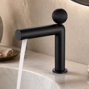 Plantex Brass Wash Basin Mixer Tap/Thermostatic Hot & Cold Basin Mixer Faucet/Deck Mount Pillar Spout for Bathroom Sink - Pack of 1 (APS-4601, Black Matt)