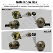 Plantex Stainless Steel Door Locks For Bedroom/Main Door Lock/Cylindrical Lock Set Door Lock For Home Office Hotel (Brass Antique)