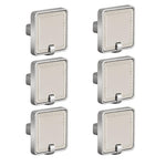 Plantex Knobs for Drawers/Drawer Knobs/Square Knob for Cabinets/Pull-Push Knob for Kitchen/Bedroom/Drawer - Pack of 6 (Satin Steel & Chrome)