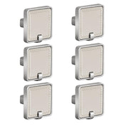 Plantex Knobs for Drawers/Drawer Knobs/Square Knob for Cabinets/Pull-Push Knob for Kitchen/Bedroom/Drawer - Pack of 6 (Satin Steel & Chrome)