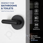 Plantex Bathroom Indicator Lock/Stainless Steel Indicator Deadbolt for Home/Toilet Partition Door Lock/Round Indicator Bolt Bathroom - Pack of 1 (Black)