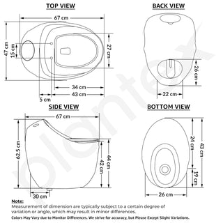 Plantex Imported Ceramic Commode Toilet/Rim Siphonic Commode for Btahroom/One Piece Western Toilet with Soft Close Toilet Seat Cover - S Trap Outlet (Oval- Glossy White)