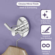 Plantex 304 Grade Stainless Steel Hooks for Hanging Clothes and Towels in Bathroom/Living Room/Bathroom Accessories - Olive (Chrome)