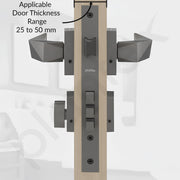 Plantex Door Lock for Home/Main Door Lock Set with 3 Years Warranty/Mortise Lock with Brass Lock Body & Cylinder with 3 Brass Key - (7129, Grey)