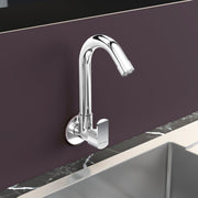 Plantex Water Tap for Kitchen Sink with Water Saving Aerator/Brass Spindle for Kitchen Sink Tap with Wall Flange -(CRM-1287-Chrome)