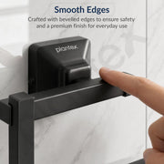 Plantex 304 Grade Stainless Steel Napkin Holder for Washbasin/Towel Hanger for Kitchen/Towel Holder/Bathroom Accessories - Squaro (Black)