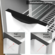 Plantex Profile Handle for Kitchen Cabinet/6 Inch Aluminium Drawer Profile Handle/Wardrobe Pull Handle for Home/Office/Hotel - Pack of 5 (Black)