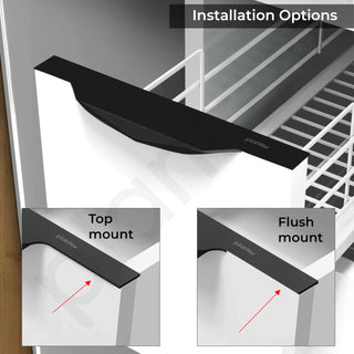 Plantex Profile Handle for Kitchen Cabinet/8 Inch Alluminium Drawer Profile Handle/Wardrobe Pull Handle for Home/Office/Hotel - Pack of 5 (Black)