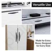 Plantex Cabinet Handle/224mm Handle for Wardrobe/Kitchen Handle/Pull-Push Handle for Home/Office - Pack of 2 (Black)