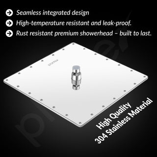Plantex Stainless Steel Shower head for Bathroom 12 x 12 inch with Water Saving Techonology/Rain Flow Overhead Shower without Arm/Bathroom Showers - (Elegance-Chrome)