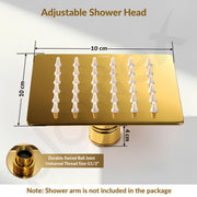 Plantex Stainless Steel Overhead Shower 4 x 4 inch with Water-Saving Technology/High pressure Rain Shower Head without Arm/Bathroom Shower -(Ultra Slim-PVD Gold)