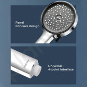 Plantex ABS Round Hand Shower Without Hose Pipe for Bathroom/High Pressure Multi Function 6 Mode Spray Handheld Shower for Bathroom/Hand Shower for Home/Hotel-(644-Chrome)