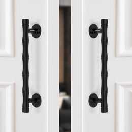 Plantex 8 Inch Heavy-Duty Door Handle for Main Door/Stainless Steel Pull Push Main Door Handle/3 Years Warranty Pack of 2 (S-140, Black)