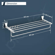 Plantex 304 Grade Stainless Steel 24 inch Towel Rack /Rod for Bathroom/Towel Bar/Towel Hanger/Towel Storage for Bathroom - Crystal (Chrome)
