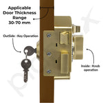 Plantex Heavy Duty Night Latch Door Lock with Key & Knob for Main Door/Inside Opening for Home,Hotel,Office - Pack of 1 (Brass Antique)