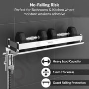 Plantex Stainless Steel Bathroom Shelf/Shelf for Bathroom/Wall Mounted Kitchen Shelf/Washroom Organiser- Chrome (15x5 Inch)