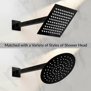 Plantex 9-Inch Shower Arm for Overhead Shower/Stainless Steel Shower Pipe/Wall Mount Bathroom Fitting with Â½-Inch Thread - Pack of 1 (Black)