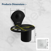 Plantex Royal Self Adhesive Stainless Steel Tooth Brush Holder/Tumbler Holder/Bathroom Accessories (Black, Powder Coated)
