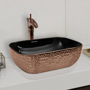 Plantex Table Top Wash Basin For Bathroom/Designer Ceramic Basin/Countertop Vessel Sink Basin - Indo-European Collection (14 x 10 x 5 Inch)