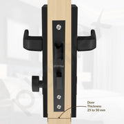 Plantex Heavy-Duty Door Lock Set - Main Door Lock Handle Set/6-Lever Lock Mechanism Mortise Lock with 3 Keys, Brass Lock Body & Cylinder (PTP-08, Black)