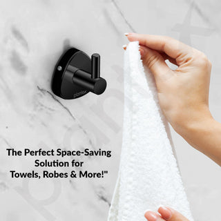 Plantex J4 Stainless Steel Clothes Hanger for Wall/Hangers for Bathroom/Robe Hook/Bathroom Accessories (PVD Black Finish) Angel