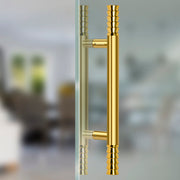Plantex Heavy-Duty Golden Lotus 14 Inch Main Door Handle for Home/Glass & Wooden Door/Pull-Push Handle for Home/3 Years Warranty Pack of 1 (Gold)