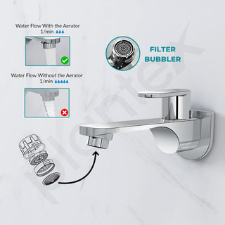 Plantex Pure Brass ORN-202 Tap for Bathroom with Water Saving Aerator/Bib Cock with Wall Flange and Teflon Tape-7 Year Warranty (Chrome)