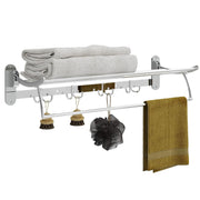 Plantex Multi-Functional Bathroom Towel Hanger/Towel Rod for Bathroom/Towel Holder/Bathroom Accessories (18 - Inch) Chrome