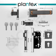 Plantex Triple Security Door Lock for Home/Main Door Lock Set with 3 Years of Warranty/Mortise Lock for Door with Brass Lock Body & Cylinder (7127, Grey & Choco)