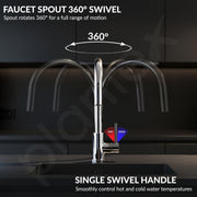 Plantex Pull-Down Kitchen Sink Tap/304 Stainless Steel Sink Tap for Kitchen Basin with 360â° Swivel Spout/Kitchen Sink Faucet- (1062, Chrome)
