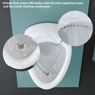 Plantex Ceramic Urinal Pot for Men/Wall Mount Urinal Pot for Gents/Male/Boy/Toilet for Washroom - (2091, White)