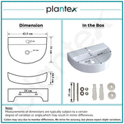 Plantex Ceramic Wash Basin for Bathroom/Wall Hung Basin/Bathroom Sink with 10 Years Glaze Warranty by Plantex//Washbasin for Restaurant, Hotel (Glossy White/Mark, 17 x 12 x 4 Inch)