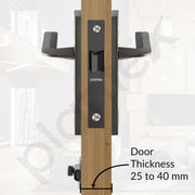 Plantex Heavy Duty Door Lock ÃƒÂ¢Ã¢â€šÂ¬Ã¢â‚¬Å“ Bathroom Door Lock/Mortise 8inch Keyless Plate Handle Set for Home/Bathroom/Store Room/Balcony/Office with Baby Latch (8105, Satin Black)
