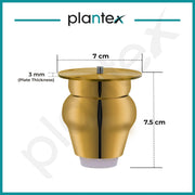 Plantex Heavy Duty Round 3 inch Spare Sofa Legs for Bed Furniture/Sofa Legs for Furniture Fitting/Table Legs/Sofa Leg Set of 2 pcs (Gold Finish)