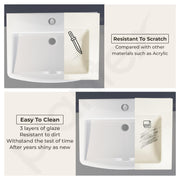 Plantex Platinum Ceramic Rectangular Wall Hung Basin/Washbasin for Bathroom/Wall Mounted Wash Basin/Sink for Living Room with 10 Years Glaze Warranty by Plantex(Glossy White - 20 x 15 x 8 Inch)