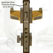Plantex Door Lock for Home/Main Door Lock Set/Mortise Lock Set with Brass Lock Body & Cylinder - Pack of 1 (7133, Brass Antique & PVD Gold)