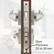 Plantex Triple Security Door Lock for Home/Main Door Lock Set with 3 Years of Warranty/Mortise Lock for Door with Brass Lock Body & Cylinder (7121, Satin White & Chrome)