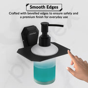 Plantex Liquid Soap Dispenser for Bathroom/304 Grade Stainless Steel Shampoo Dispenser/Handwash Dispenser/Bathroom Accessories - Pack of 1 (PMB-2407, Z-Black)