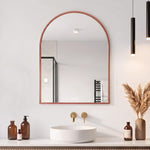 Plantex Aluminium Frame Mirror for Bathroom/Wall Mount Half-Capsule Mirror for Bedroom/Dressing Room/Living Room/Entryway - (Rose Gold, 18x24 Inch)