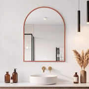 Plantex Aluminium Frame Mirror for Bathroom/Wall Mount Half-Capsule Mirror for Bedroom/Dressing Room/Living Room/Entryway - (Rose Gold, 18x24 Inch)