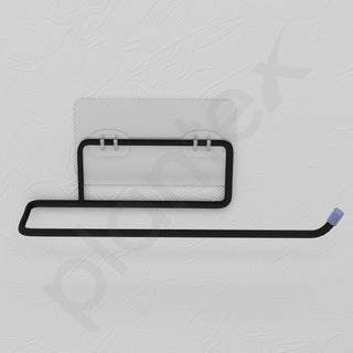 Plantex GI Steel Self Adhesive Towel Holder/Hand Towel Hanger Self Adhesive/Napkin Hanger for Wash Basin/Bathroom Accessories - Black (Pack of 3)
