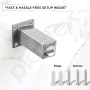 Plantex Stainless Steel Wall-Mounted Magnetic Door Stopper/Door Magnets to Hold Door/Door Catcher for Wooden Door - Pack of 8 (Matt Silver)