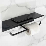 Plantex Dual Toilet Paper Holder for Bathroom/GI Steel Tissue Paper Roll Holder with Mobile Stand/Toilet Paper Roll Holder/Bathroom Accessories - (Black)