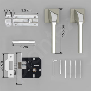 Plantex Heavy Duty Door Lock for Bathroom/Mortise Keyless Door Lock for Home/Store Room/Balcony/Office with Baby Latch (7090 – Satin White & Chrome Finish)