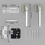 Plantex Heavy Duty Door Lock for Bathroom/Mortise Keyless Door Lock for Home/Store Room/Balcony/Office with Baby Latch (7090 ÃƒÂ¢Ã¢â€šÂ¬Ã¢â‚¬Å“ Satin White & Chrome Finish)
