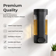 Plantex Liquid Soap Dispenser for Bathroom/ABS Plastic Refillable Soap Handwash Dispenser for Shampoo & Body Lotion - Ideal for Hotels/Hospitals/Restaurants/Offices - (Black)