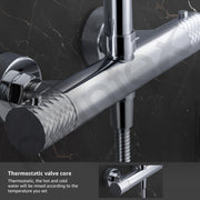 Plantex Shower Panel for Bathroom/Full Set with Head and Hand Shower with Adjustable Clamp and 304 Stainless Steel Hose Pipe - (Chrome)