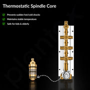 Plantex 4 Way Thermostatic Shower Diverter/Pure Brass Concealed & Exposed 4-Outlet Mixer Valve Body/Multi-Function Bathroom Diverter with Button Control - (Kubix Primium-2588)